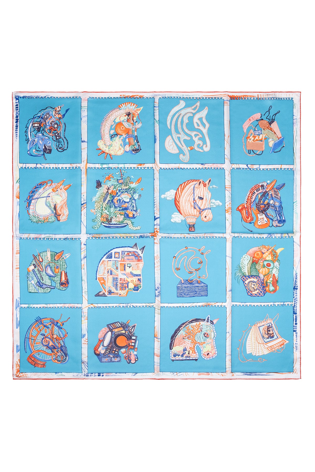 Aqua Lara Saf İpek Baskılı Eşarp 90x90 cm