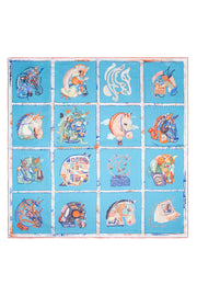 Aqua Lara Saf İpek Baskılı Eşarp 90x90 cm