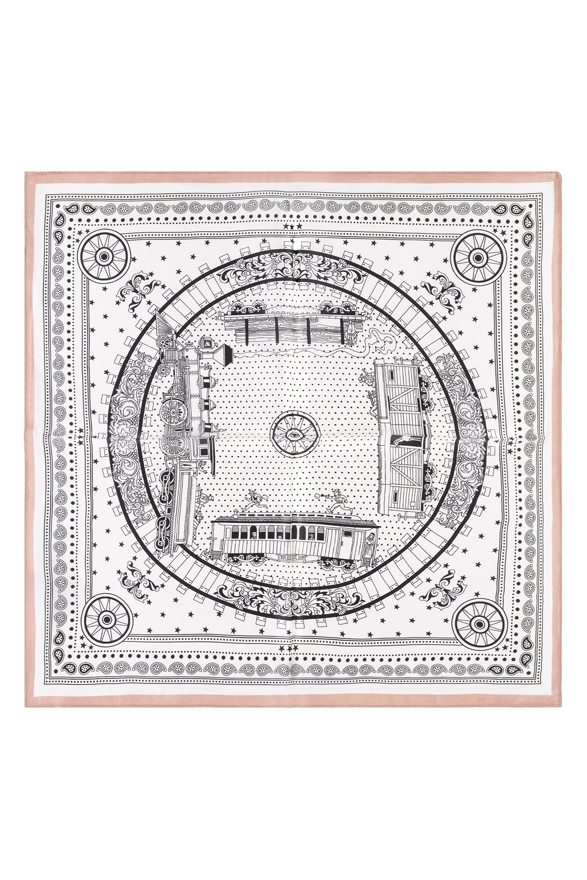 Bej Camel Laila Saf İpek Kare Eşarp 50x50 cm