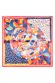 Kırmızı Laila Saf İpek Kare Eşarp 50x50 cm