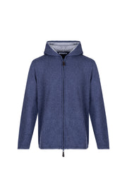 Denim Scott Saf Kaşmir Kapüşonlu Hırka