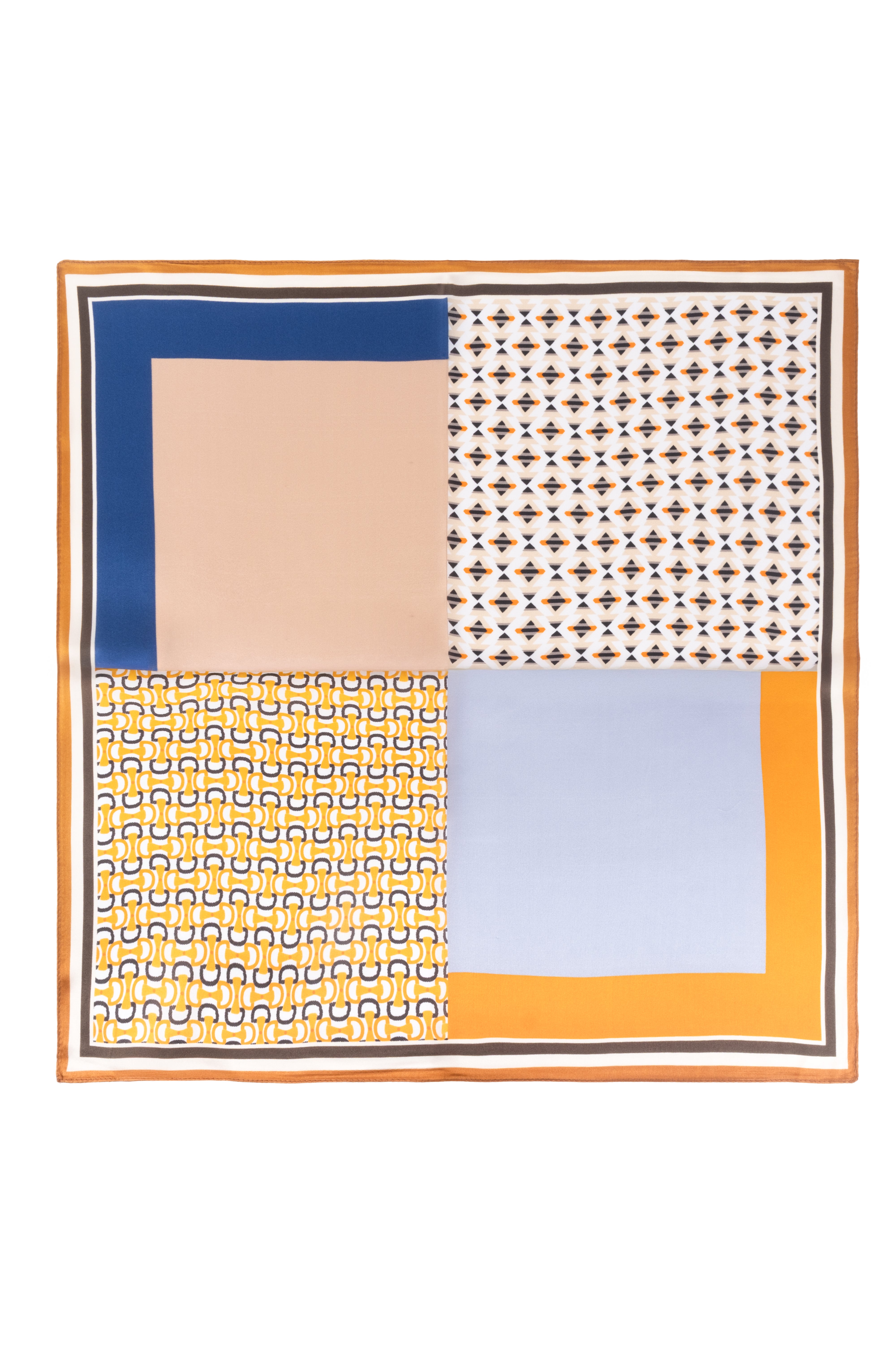 Bej Laila Saf İpek Kare Eşarp 50x50 cm