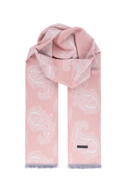 Renkli Lotus Saf İpek Desenli Atkı 30*177+2cm