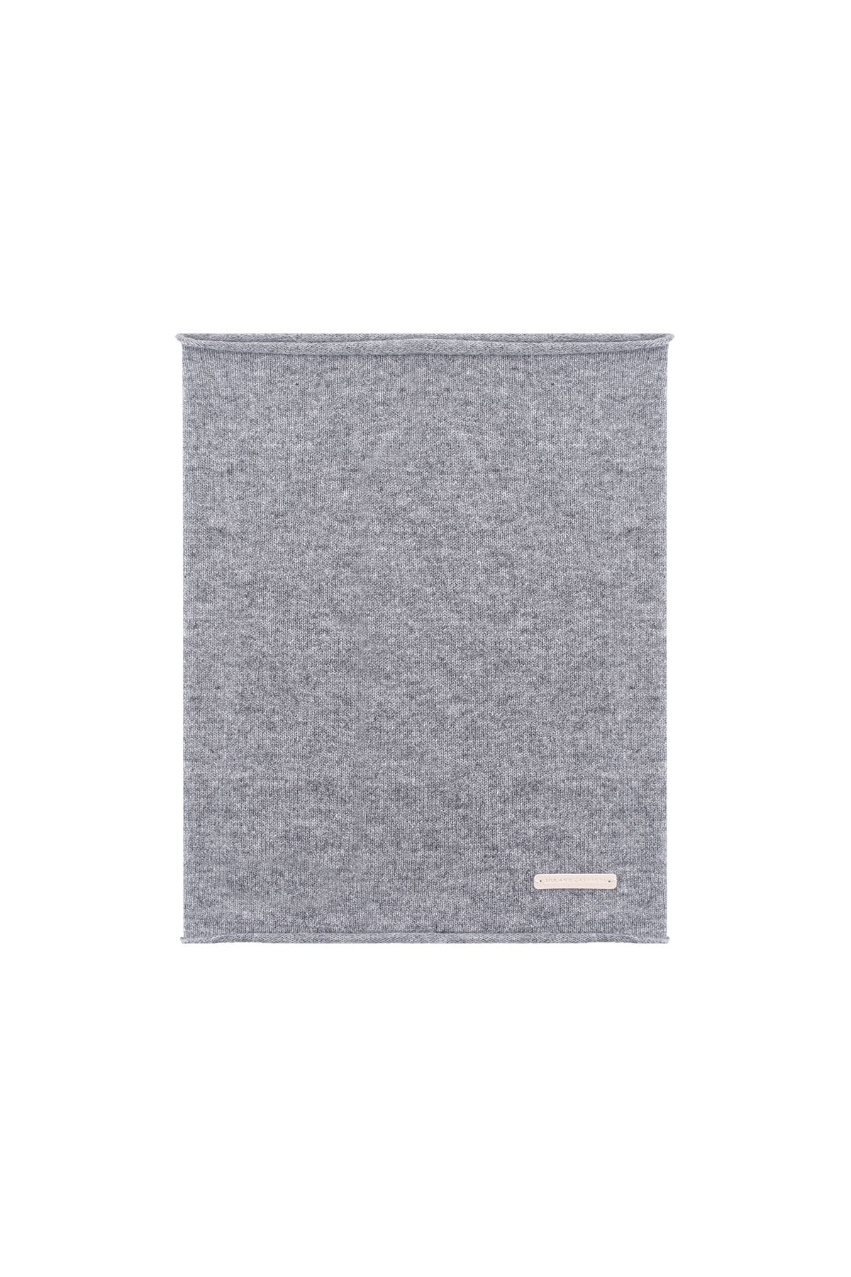 Gri Saf Kaşmir Loop Atkı 23x36 cm