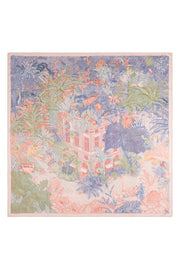 Pembe Linda Kaşmir Desenli Kare Eşarp 140x140  cm