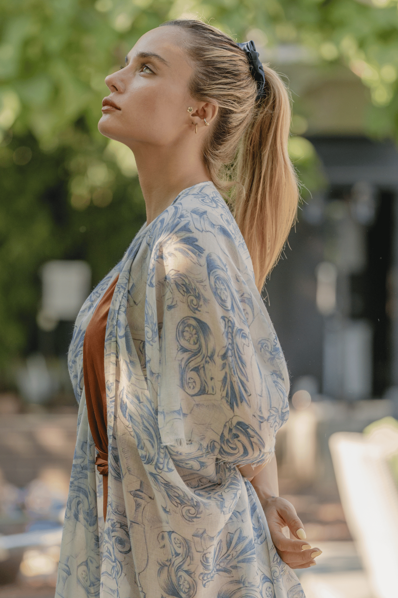 Lacivert Anabel Saf İpek Toka