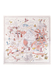 Ekru Laila Saf İpek Kare Eşarp 50x50 cm