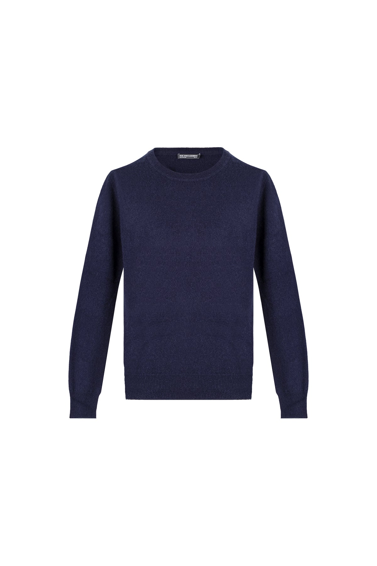 Lacivert Alexia Saf Kaşmir Yuvarlak Yaka Kazak