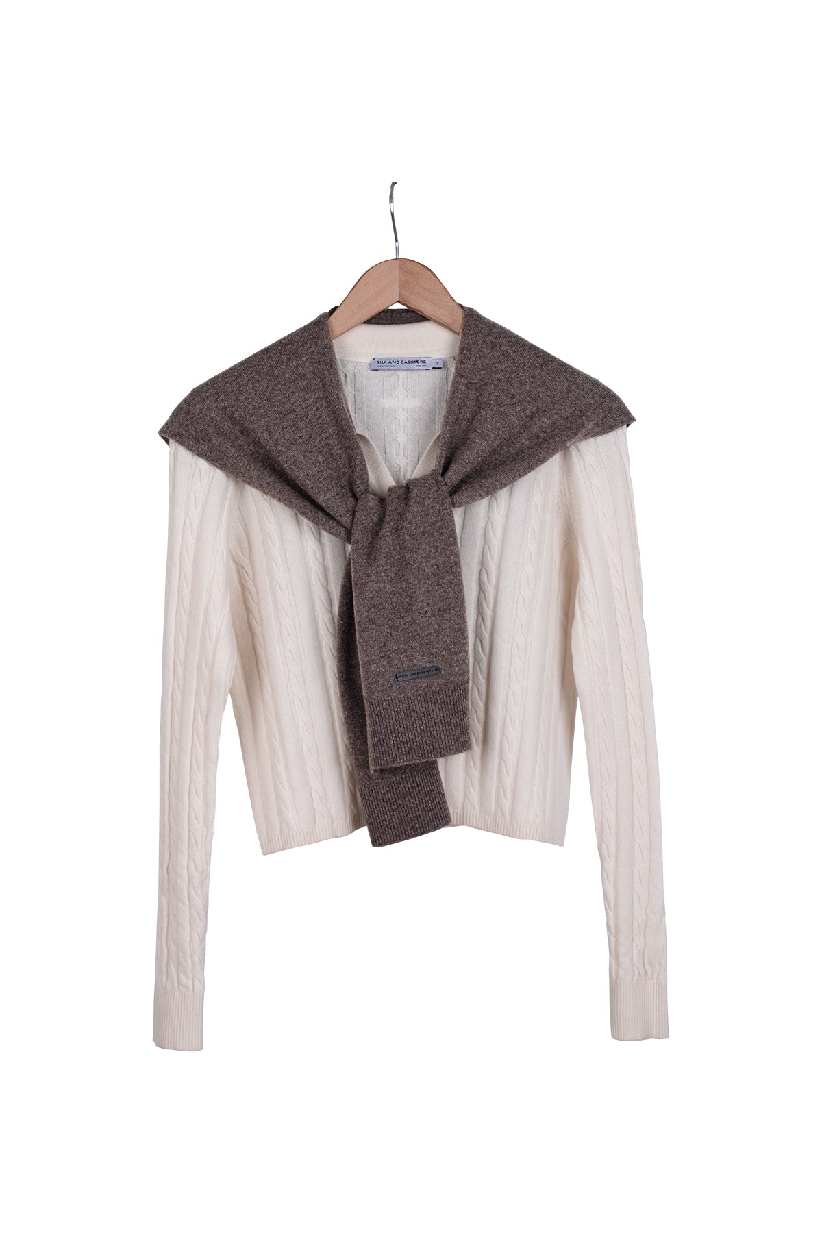 Vizon Lilly Saf Kaşmir Kazak Atkı