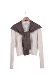 Vizon Lilly Saf Kaşmir Kazak Atkı