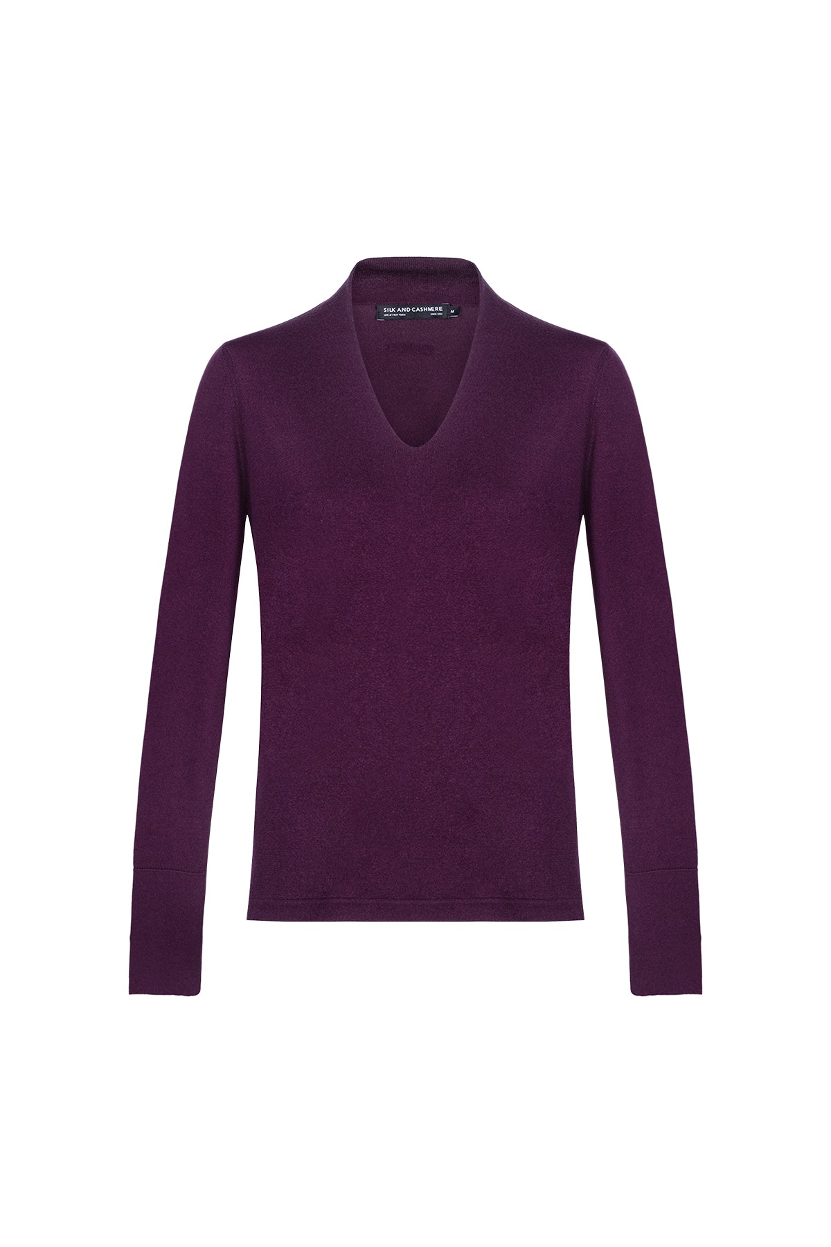Mor Zoe İpek Kaşmir Derin V Yaka Triko