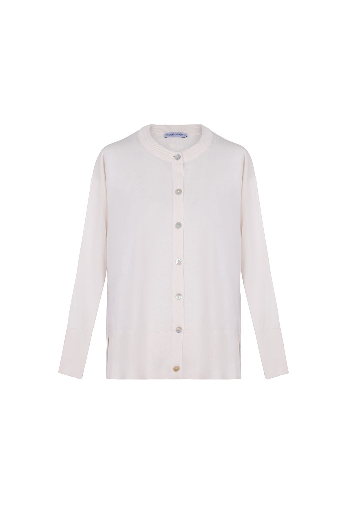 Ekru Mila Yuvarlak Yaka Triko Hırka