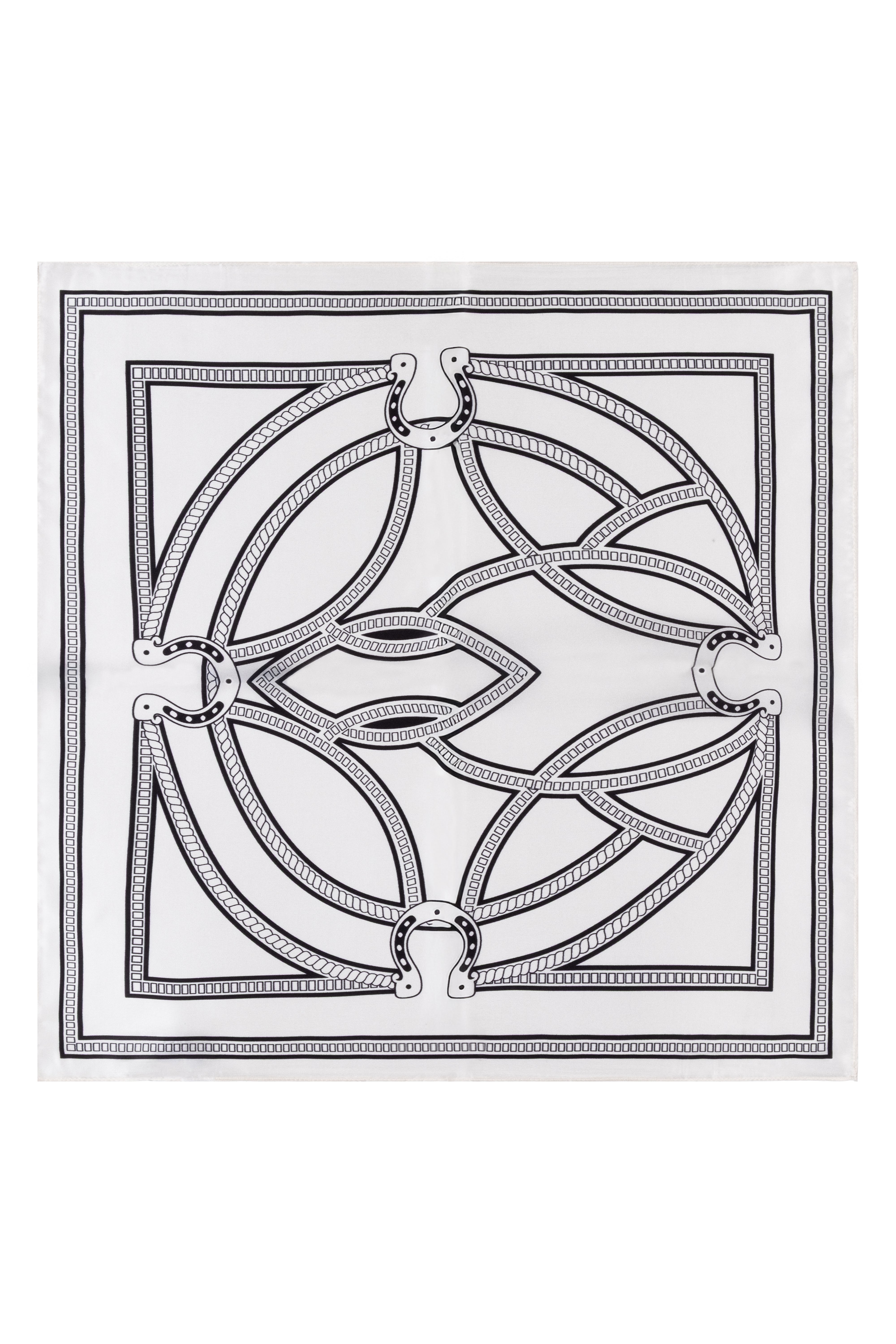 Beyaz Laila Saf İpek Kare Eşarp 50x50 cm