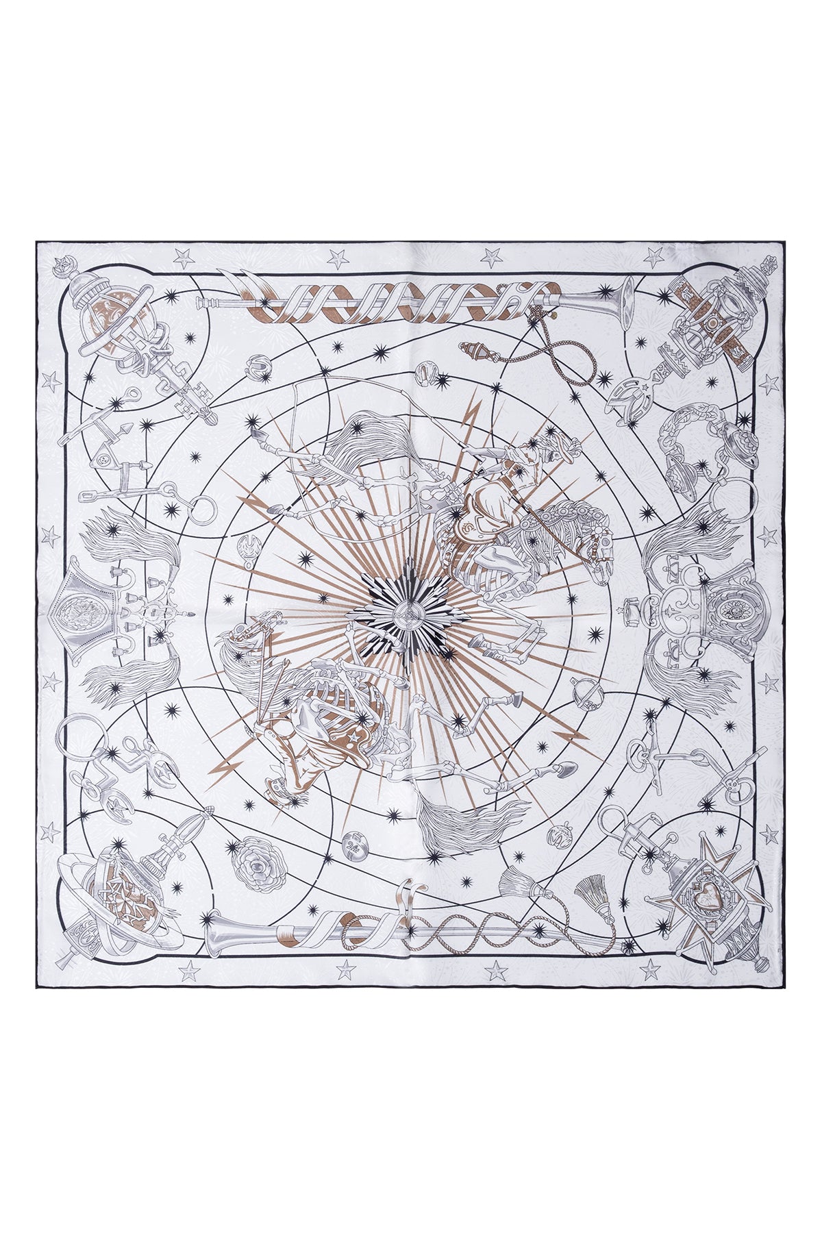 Ekru Lena Saf İpek Eşarp 70x70 cm