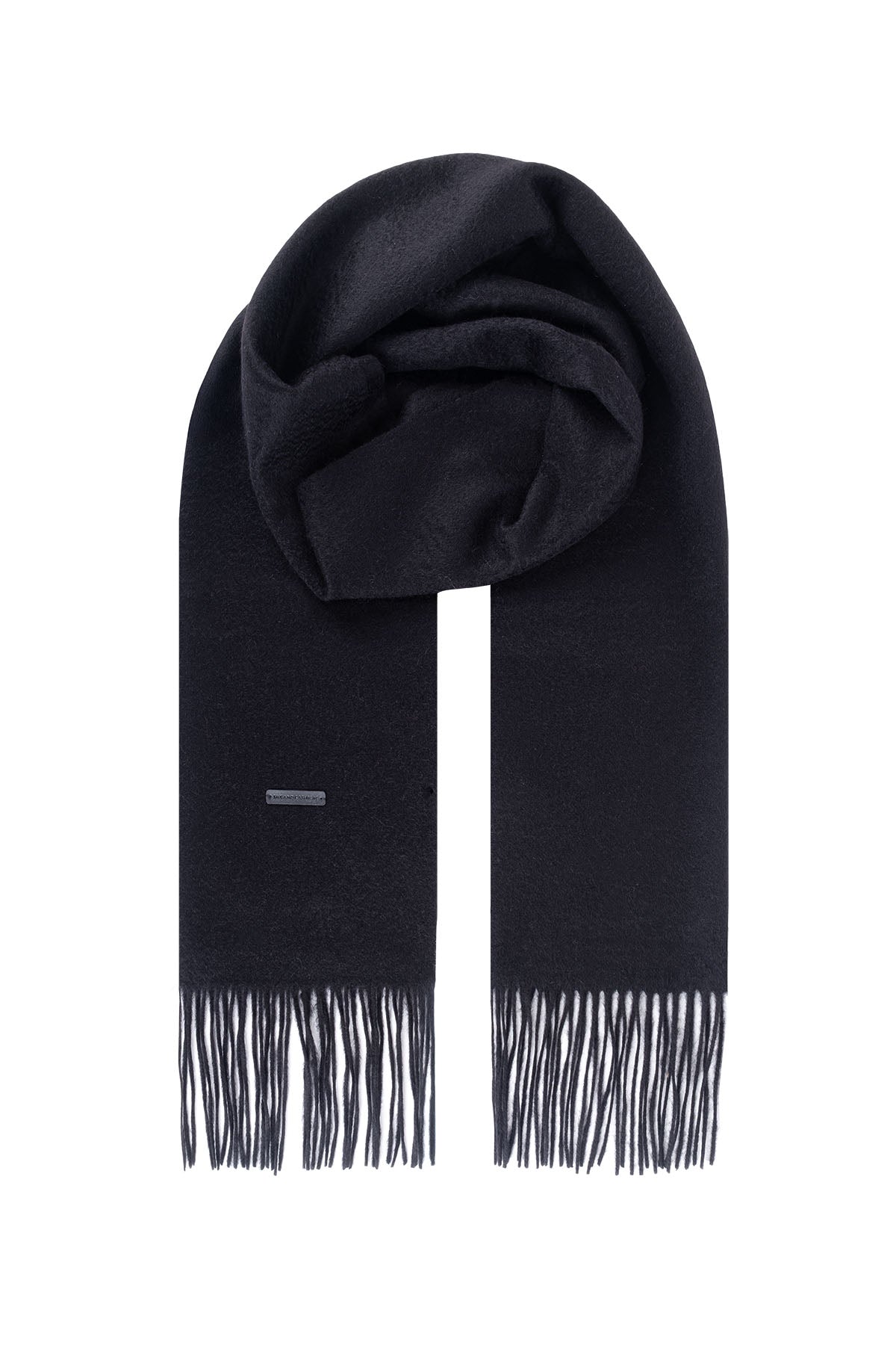 Siyah Patrick Saf Kaşmir Atkı 35x170 cm