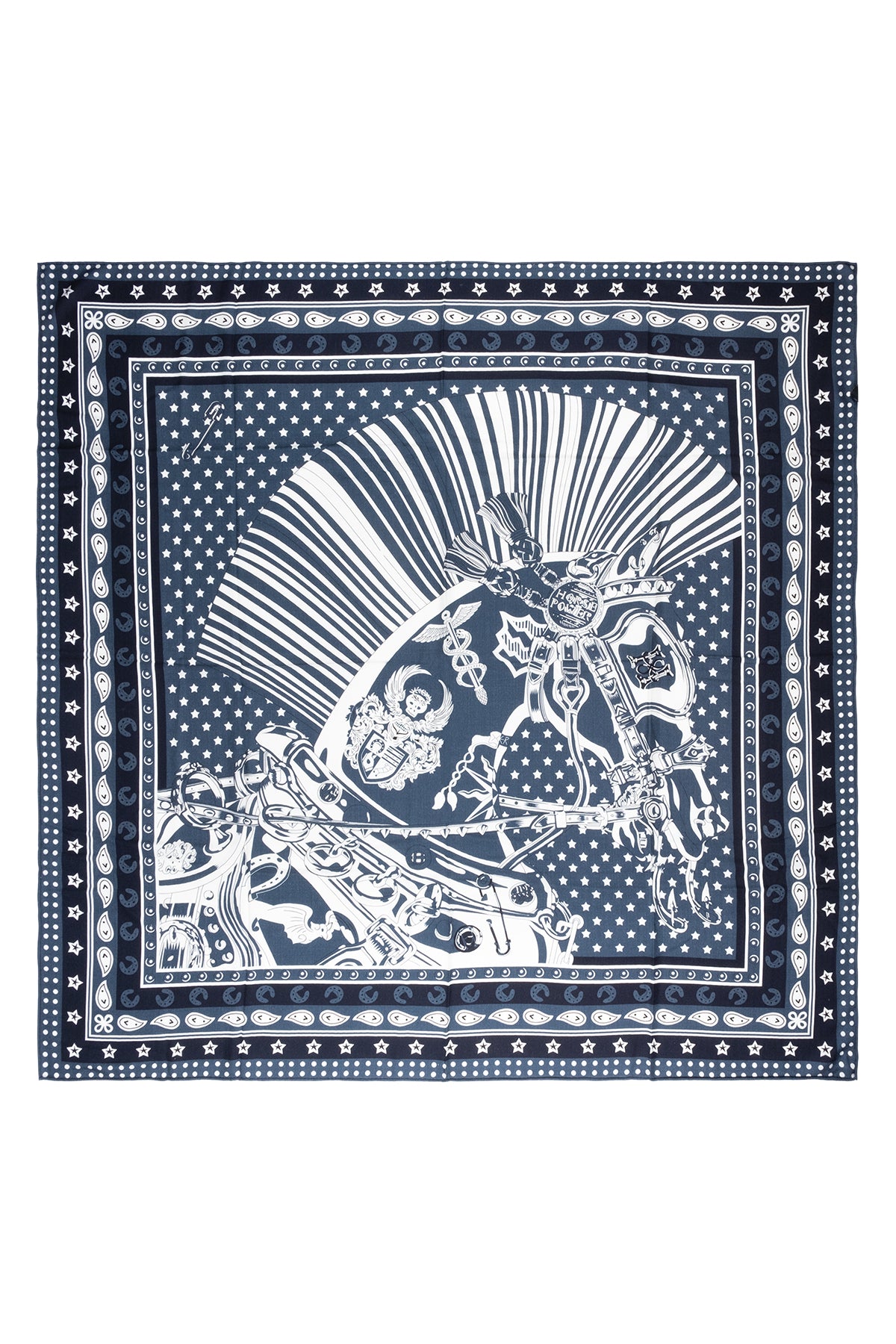 Antrasit Linda Kaşmir Desenli Kare Eşarp 140x140 cm