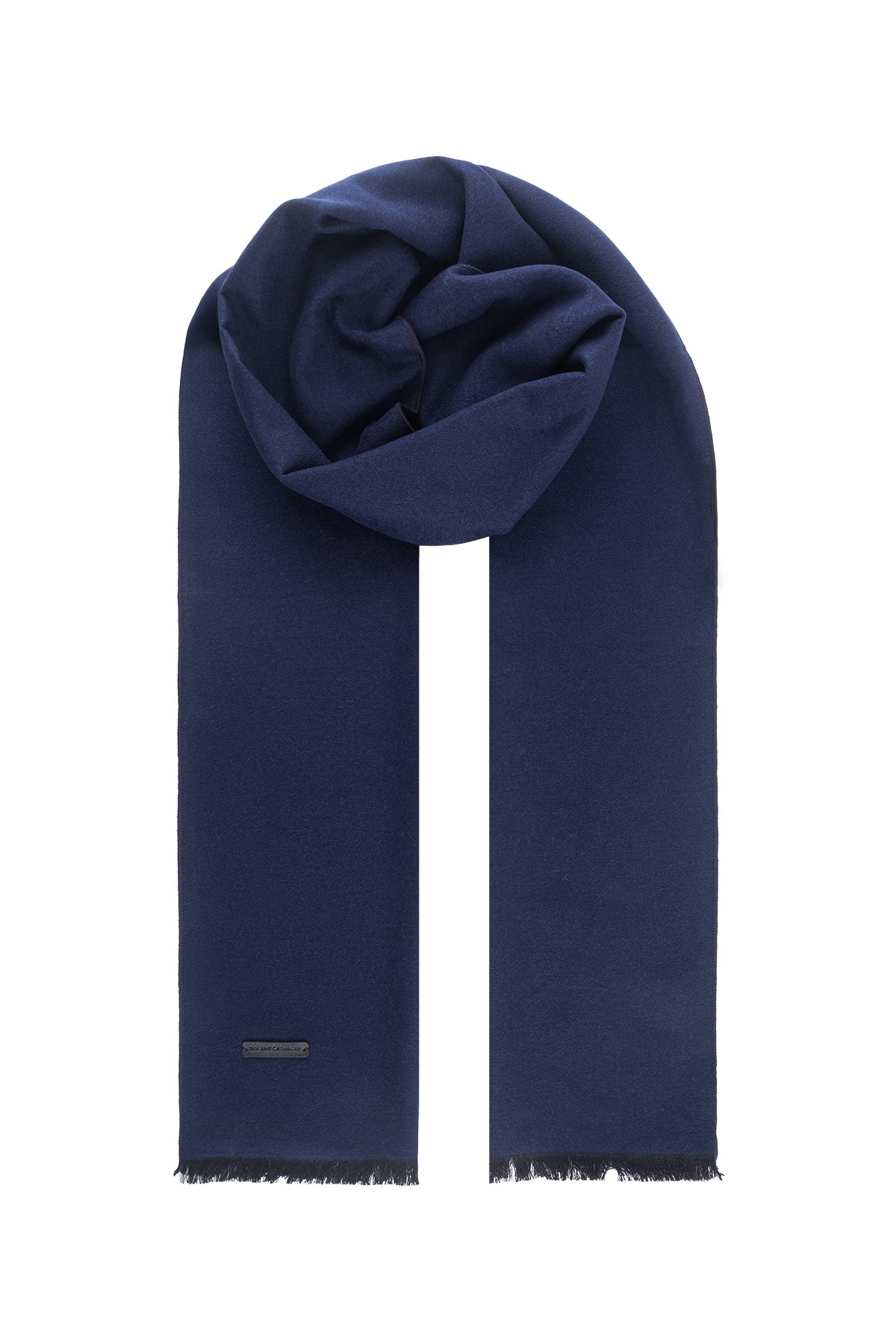 Lacivert Lotus Saf İpek Atkı 30x177 cm