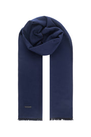 Lacivert Lotus Saf İpek Atkı 30x177 cm