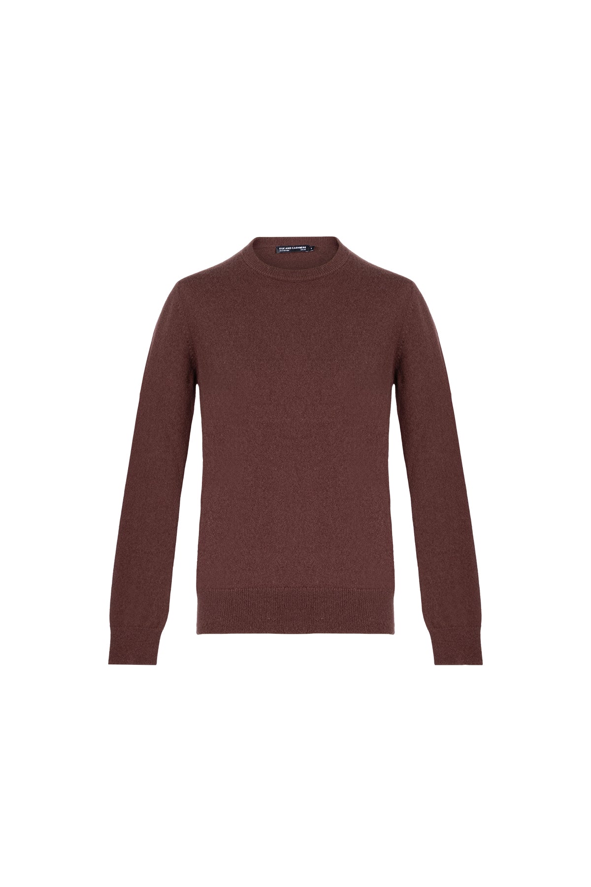 Koyu Kahve Lilly Saf Kaşmir Yuvarlak Yaka Kazak