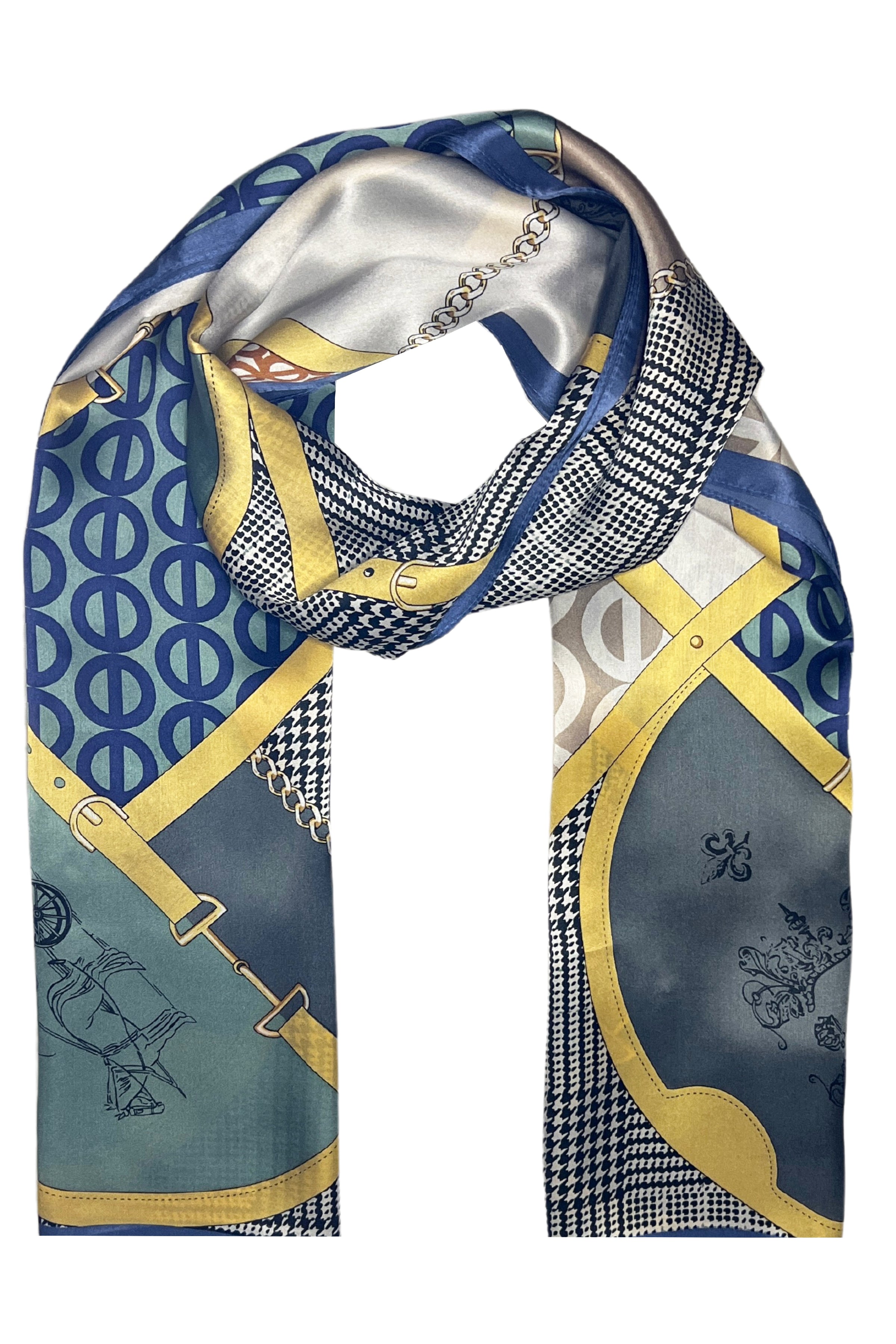 Bej Oblong Saf İpek Roma Fular 50x70 cm