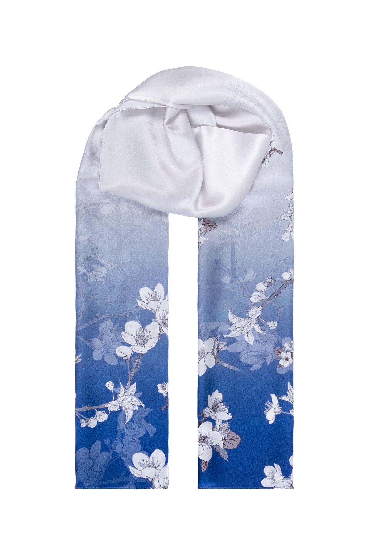 Mavi Luciana İpek Desenli Fular 55x170 cm