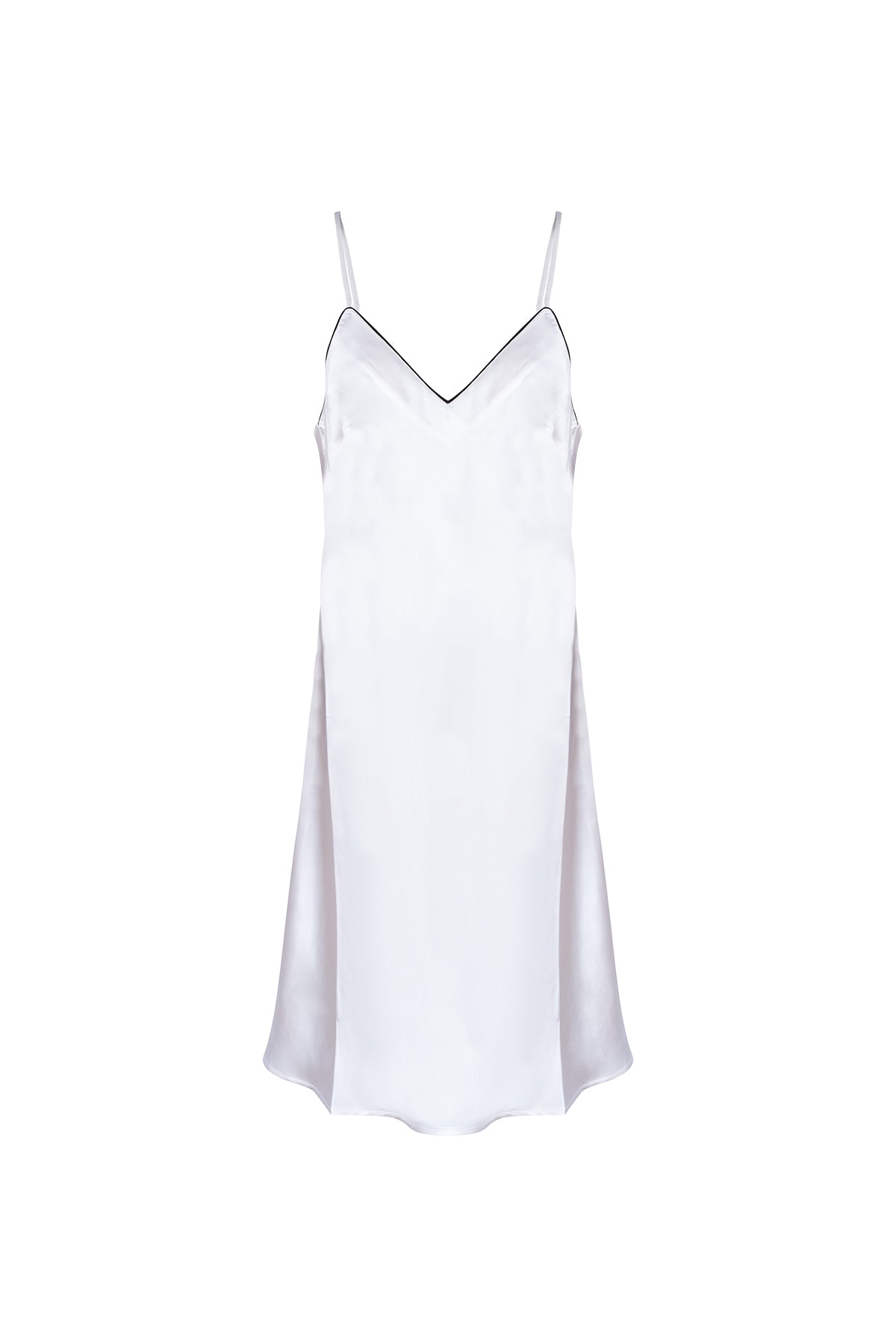 Beyaz Cindy Saf İpek Gecelik