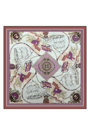 Gül Kurusu Laila Saf İpek Roma Küçük Eşarp 50x50 cm