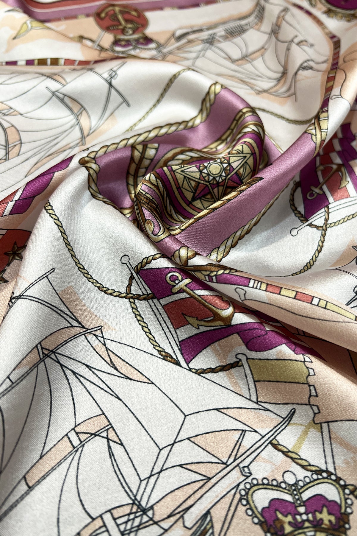 Gül Kurusu Laila Saf İpek Roma Küçük Eşarp 50x50 cm