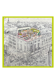 Neon Yeşil Laila Saf İpek Roma Küçük Eşarp 50x50 cm