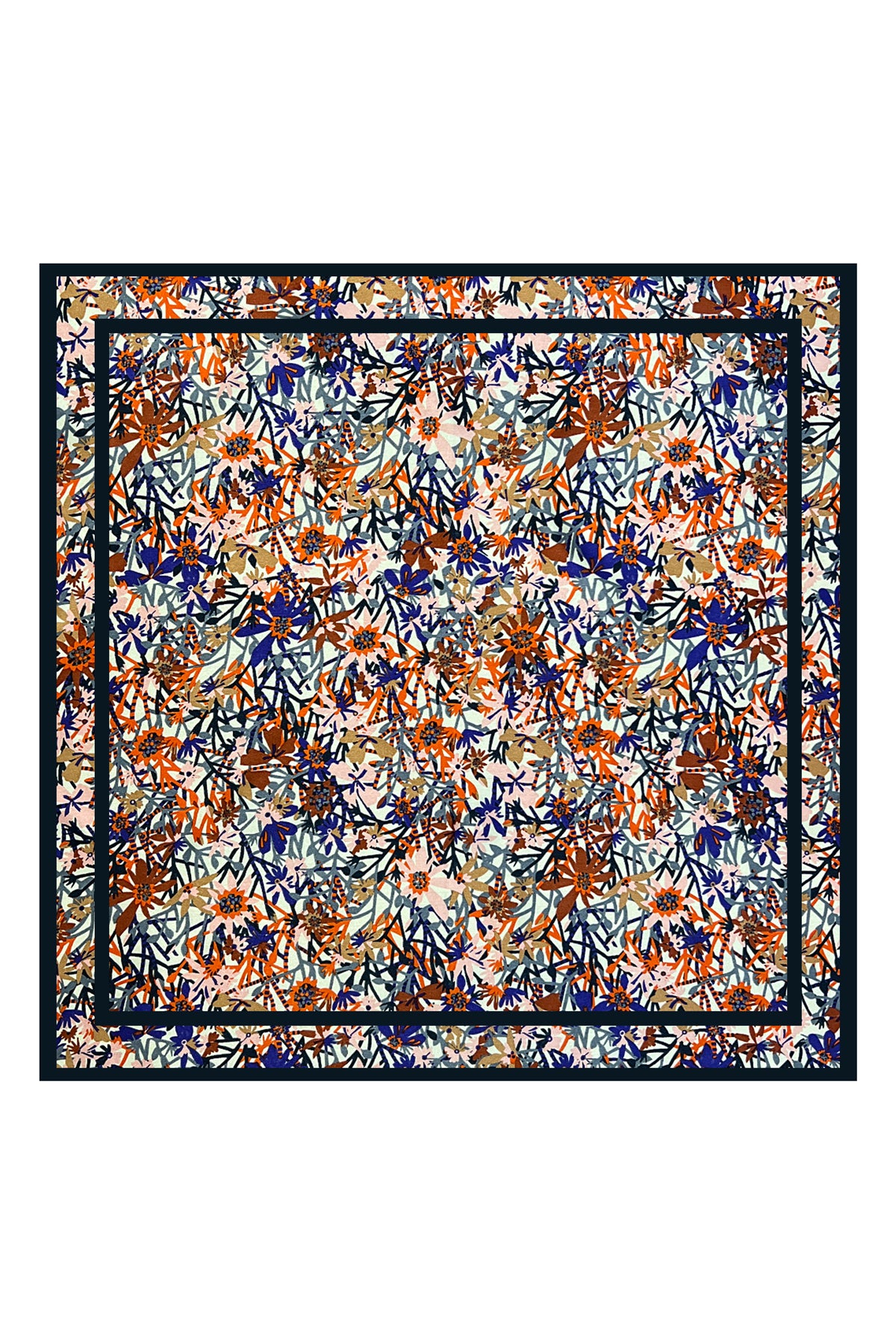 Fuşya Laila Saf İpek Roma Küçük Eşarp 50x50 cm