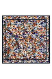 Fuşya Laila Saf İpek Roma Küçük Eşarp 50x50 cm