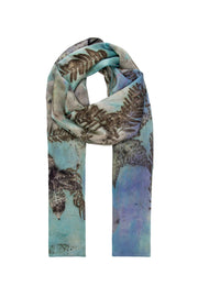 Açık Yeşil Saf İpek El Baskısı Ekolojik Şal 90 x 200 cm