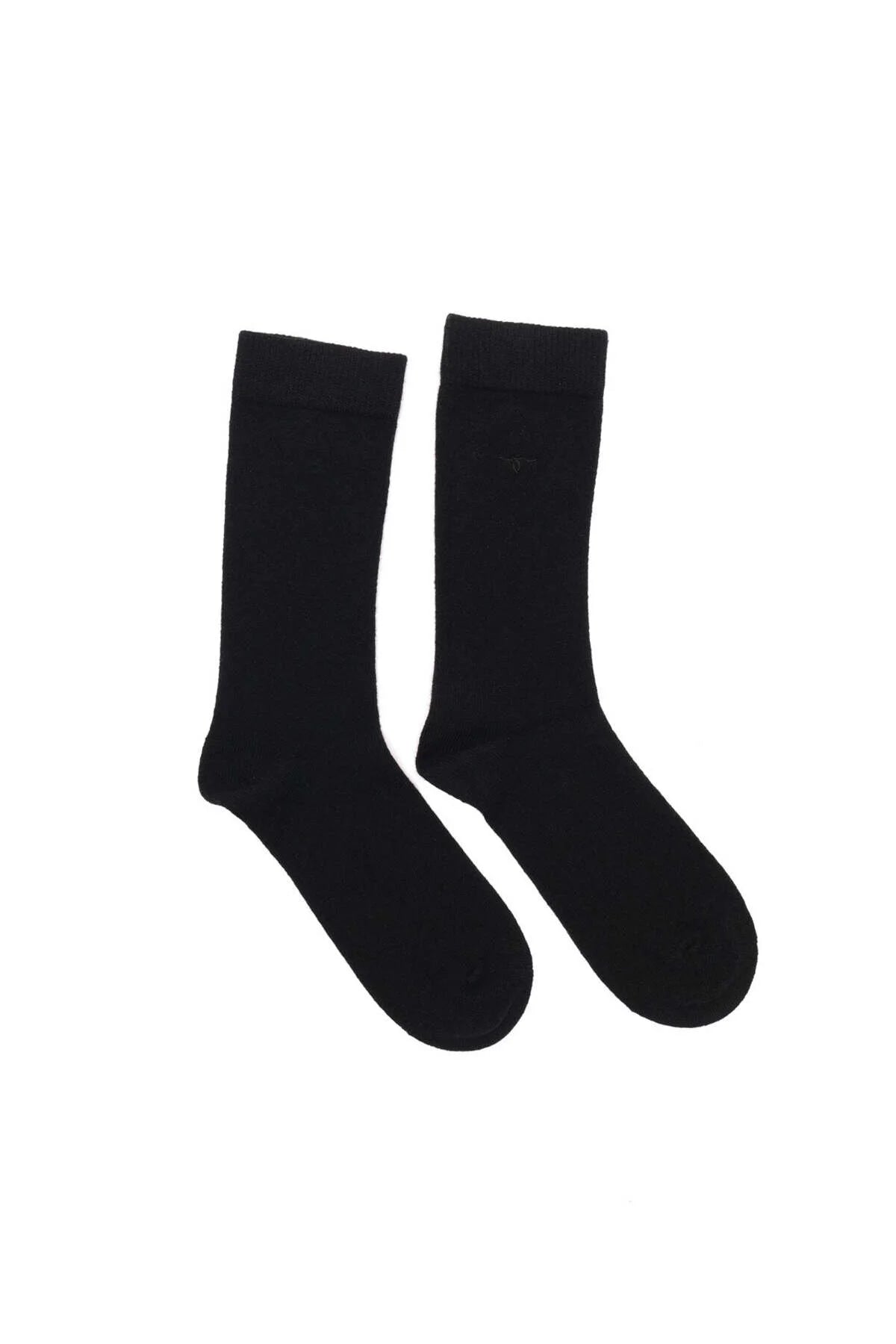 Siyah Saf Kaşmir Erkek Çorap