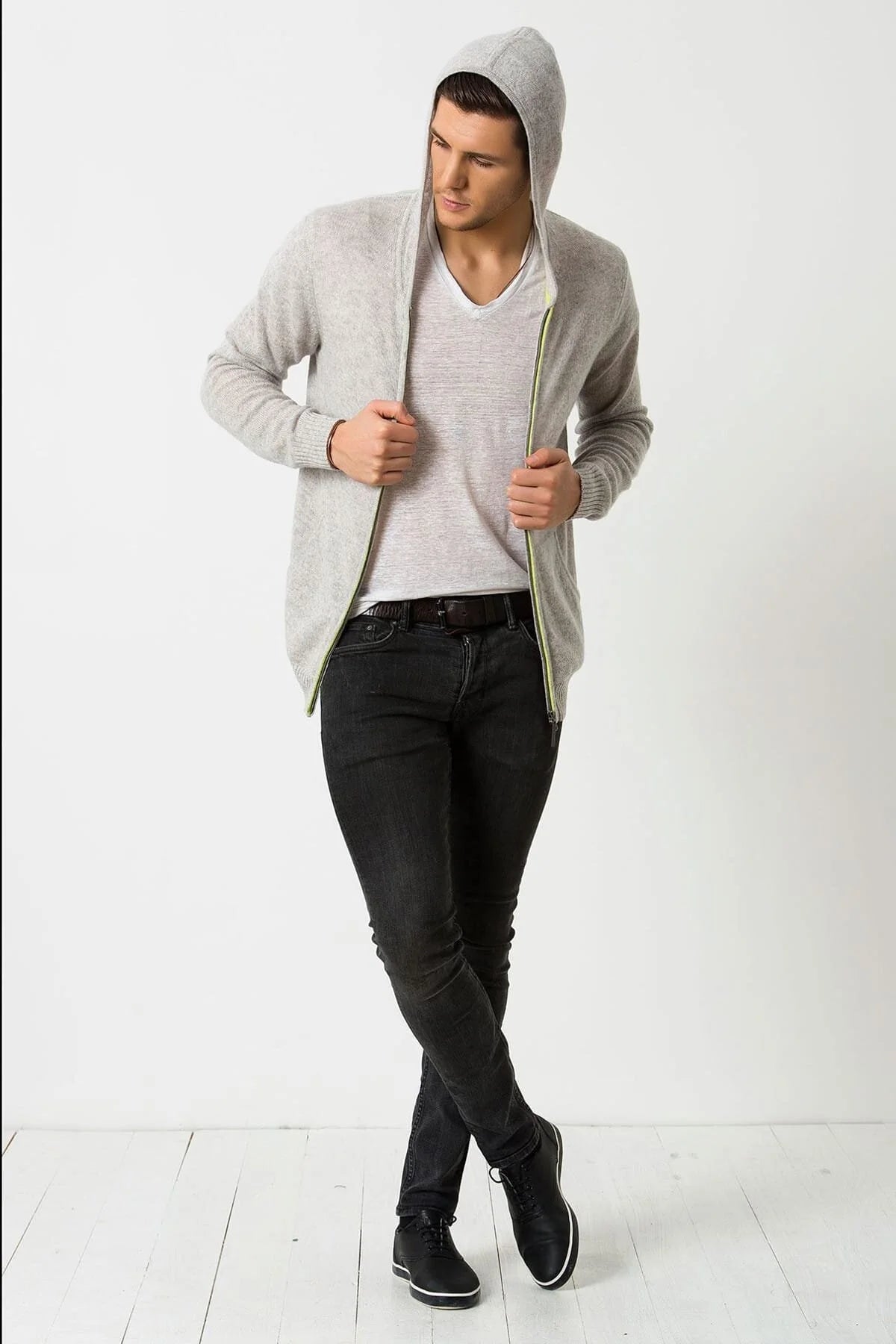 Erkek Açık Gri Hırka E162F315003187