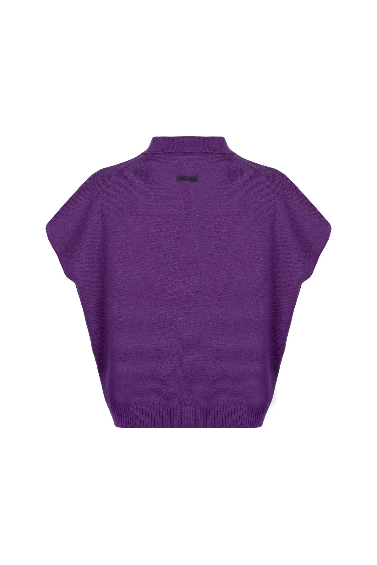 Mor Vanessa Saf Kaşmir Kısa Kollu Polo
