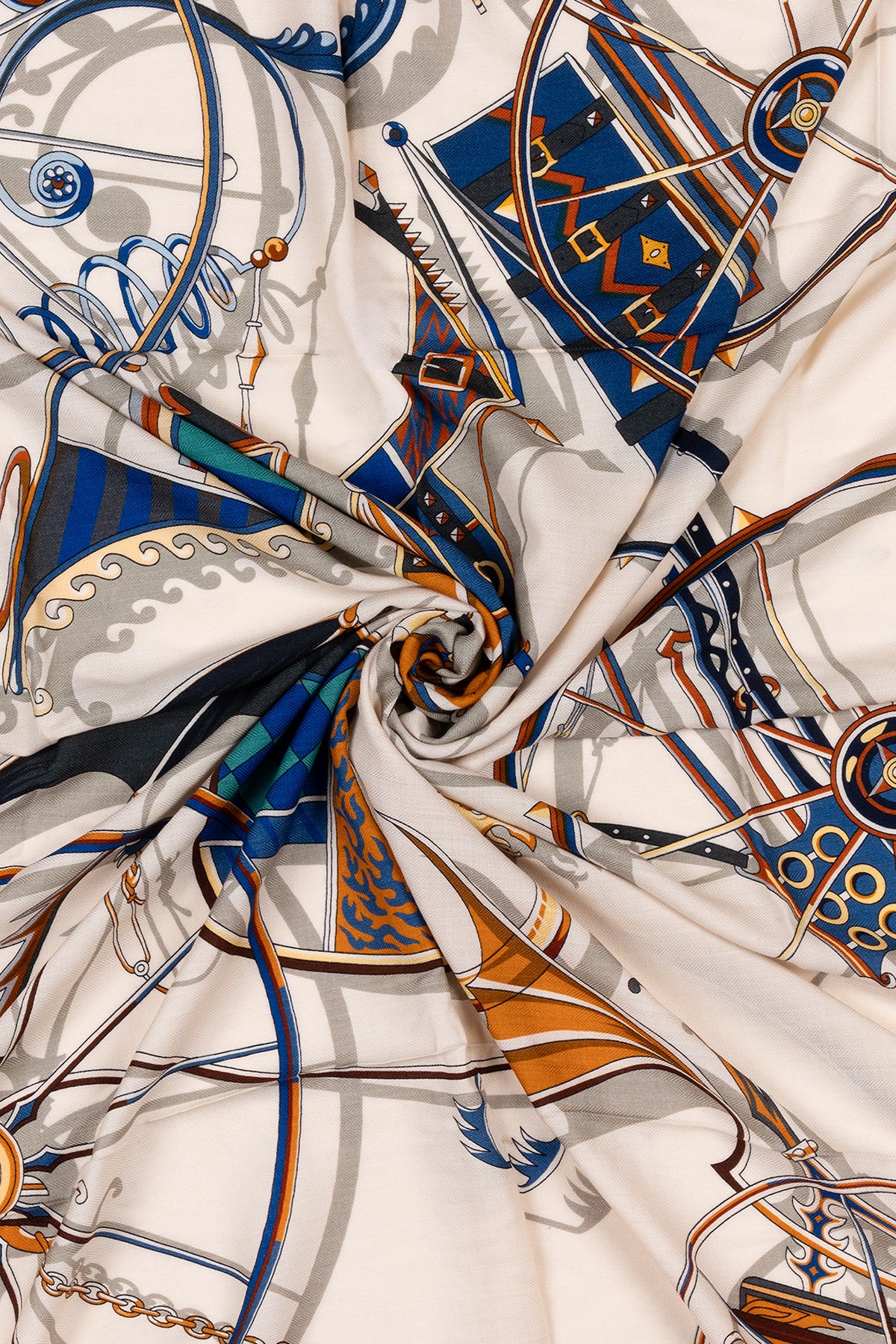 Camel Turuncu Linda Kaşmir Desenli Kare Eşarp 140x140 cm