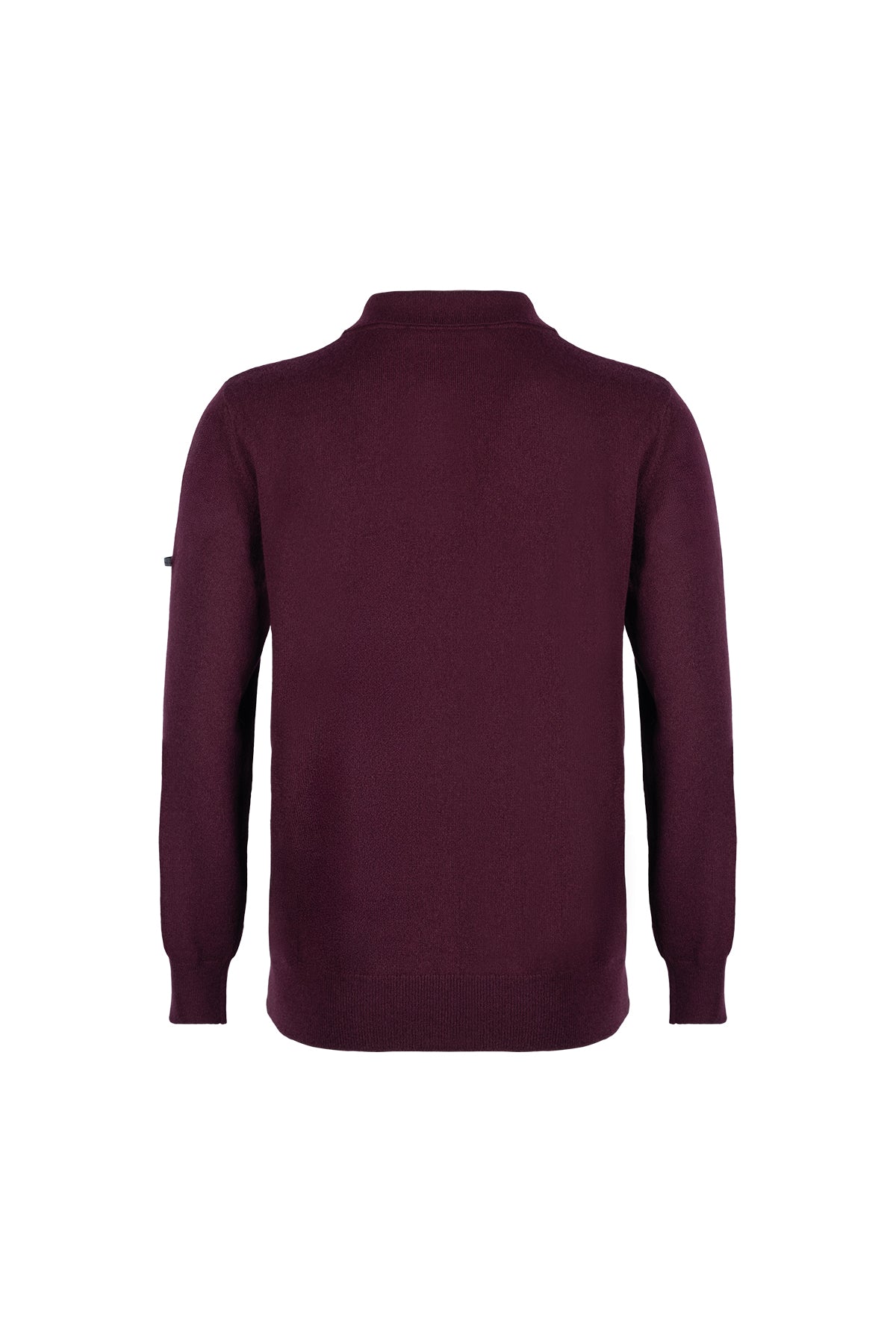 Koyu Bordo Saf Kaşmir Polo Kazak