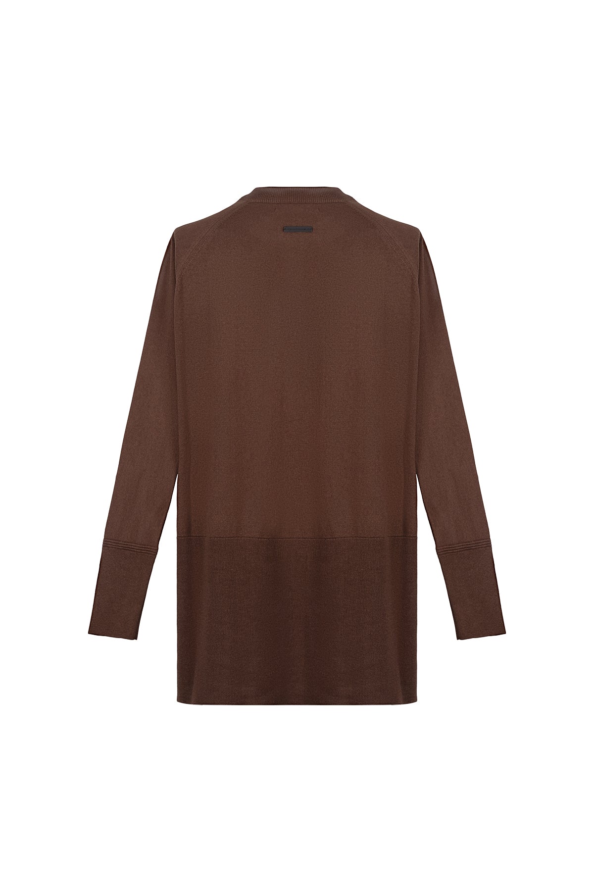 Kahverengi Zoe İpek Kaşmir Yuvarlak Yaka Tunik