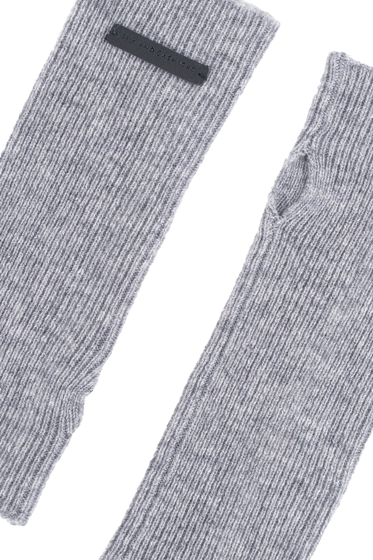 Orta Gri Stockholm Saf Kaşmir Parmaksız Eldiven