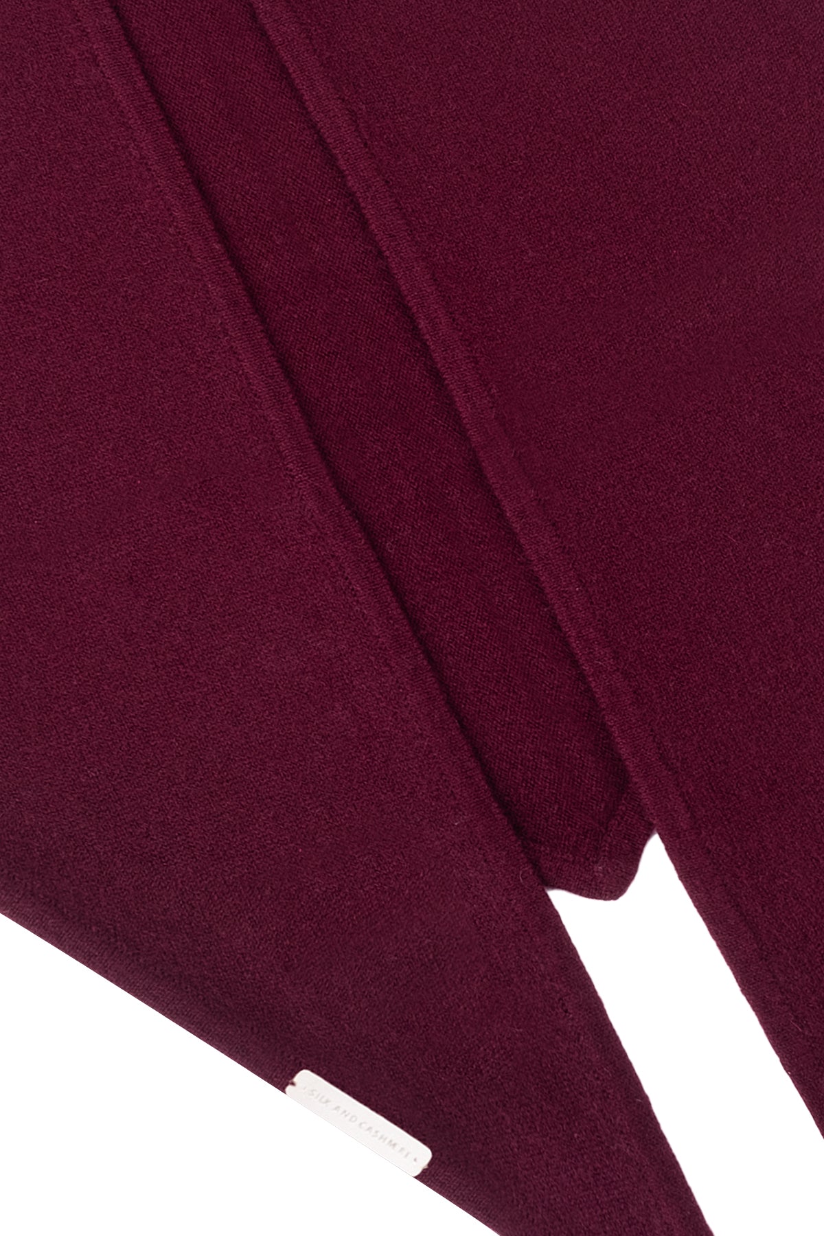 Koyu Bordo Rose Saf Kaşmir Fular Bandana 115x70x70 cm