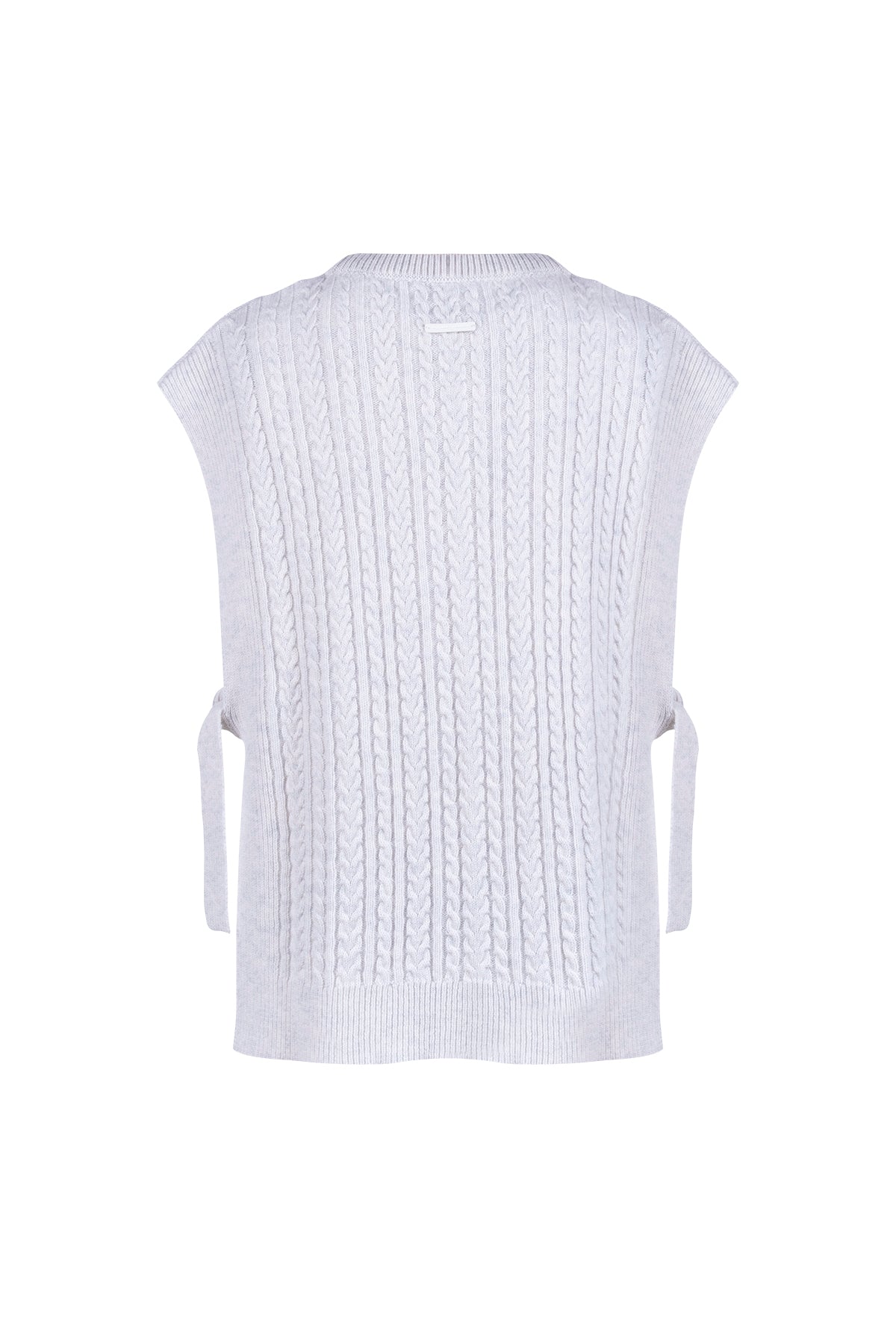 Ekru Melanj Laura Yuvarlak Yaka Yelek