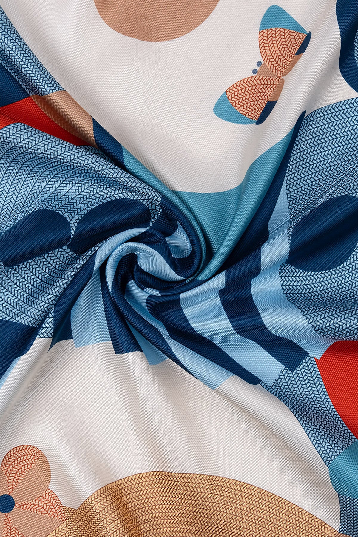 Koyu Bej Lena Saf İpek Eşarp 70x70 cm