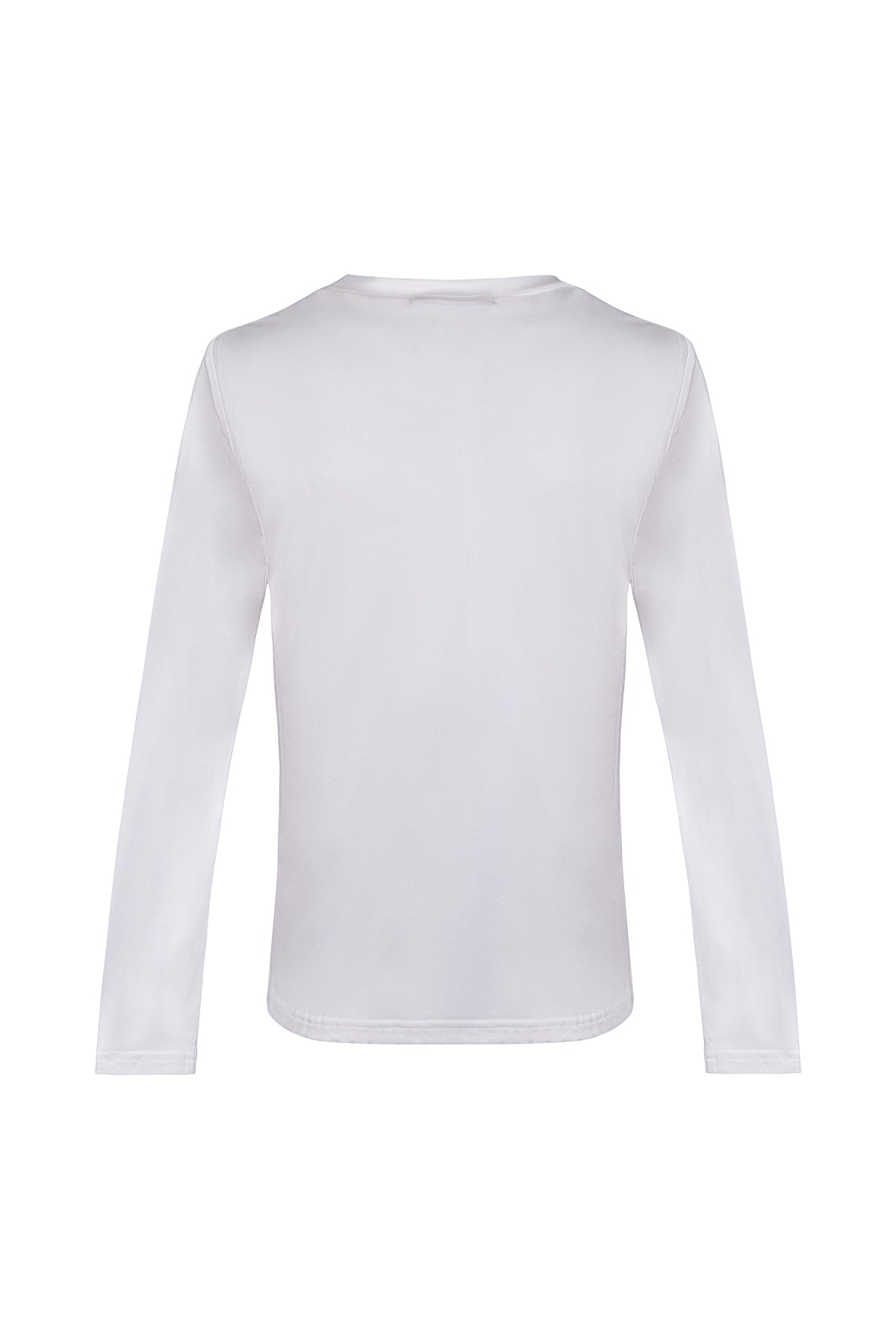 Beyaz Marina İpekli V Yaka Bluz