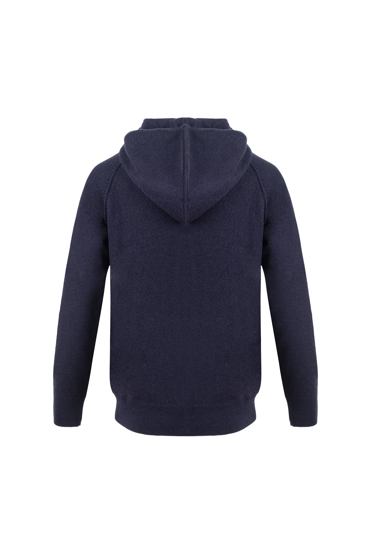 Lacivert David Saf Kaşmir Kapüşonlu Erkek Hırka
