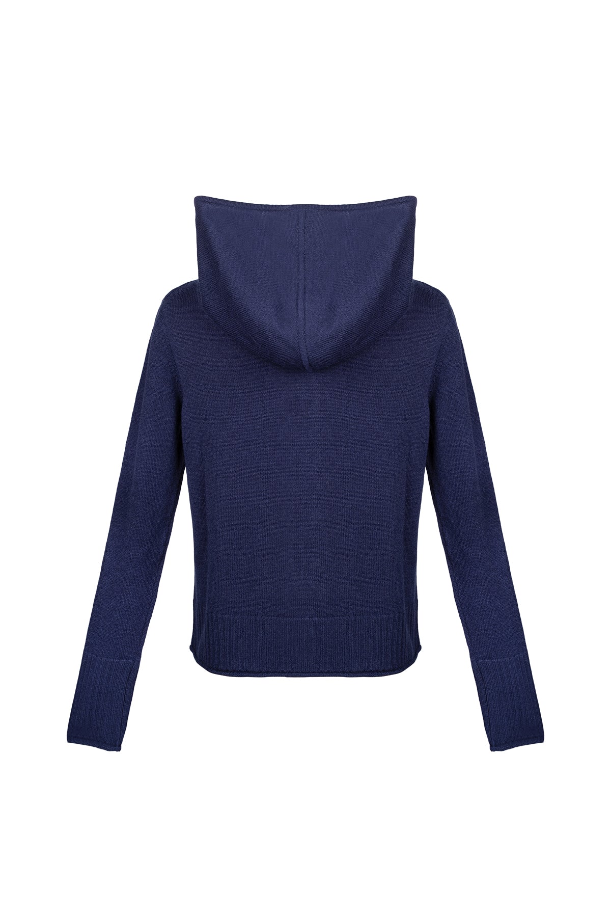 Lacivert Isabella Saf Kaşmir Kapüşonlu Hırka