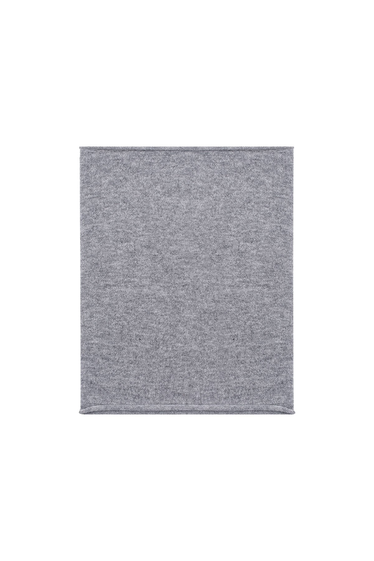 Gri Saf Kaşmir Loop Atkı 23x36 cm