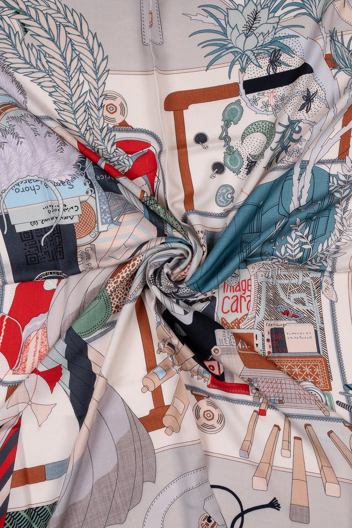 Siyah-Gri Linda Kaşmir Desenli Kare Eşarp 140x140  cm