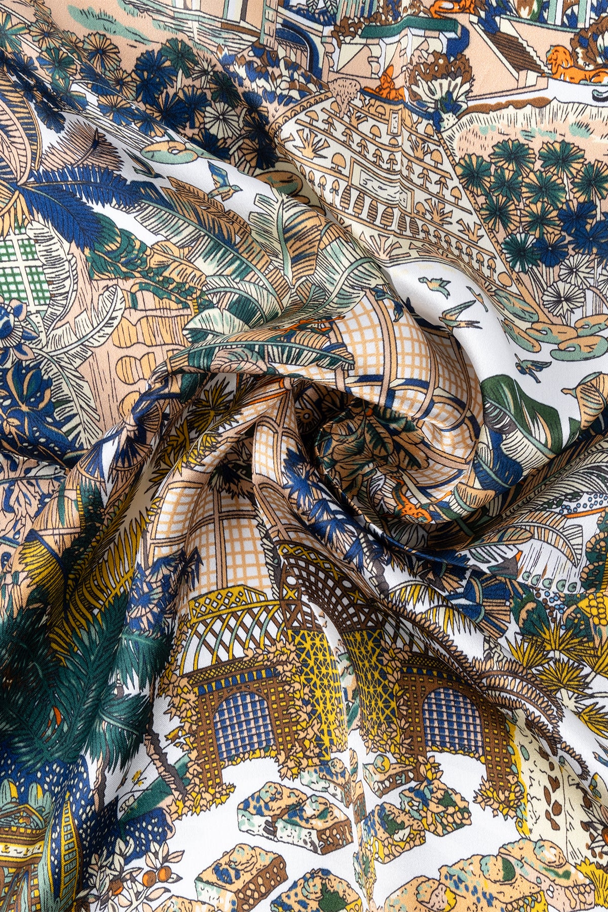 Koyu Yeşil Açık Yeşil Laila Saf İpek Kare Eşarp 50x50 cm