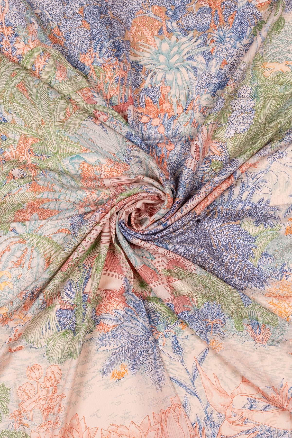 Pembe Linda Kaşmir Desenli Kare Eşarp 140x140  cm