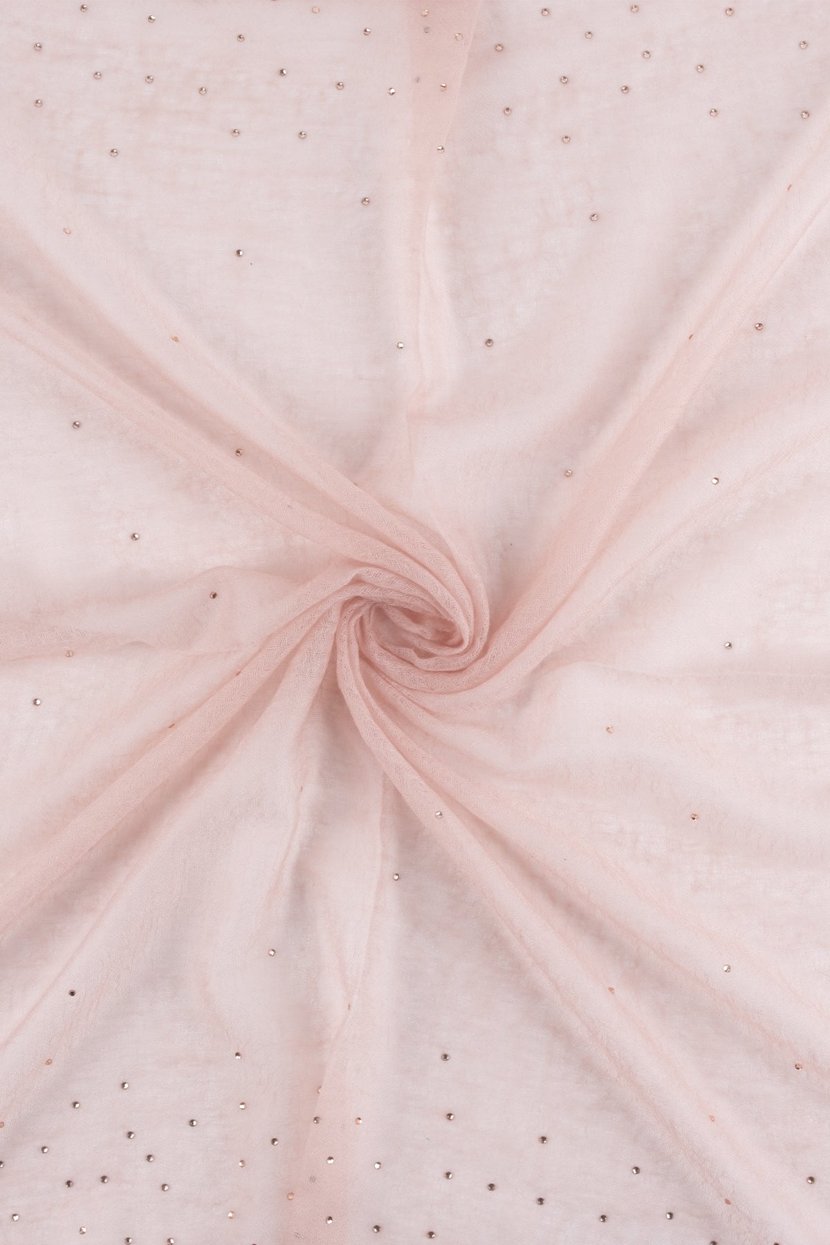 Gül Kurusu Jas Saf Kaşmir Taşlı Kare Şal 70x70 cm